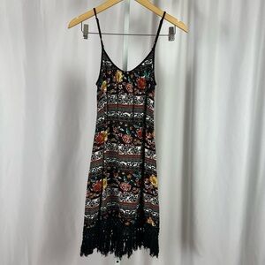 Target Xhilaration Small Boho Hippie Tassel Floral Rose Earth Tone Summer Dress